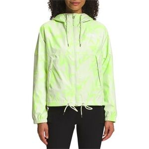 The North Fave Women’s Antora Jacket Lime Cream Tropical Paintbrush Print